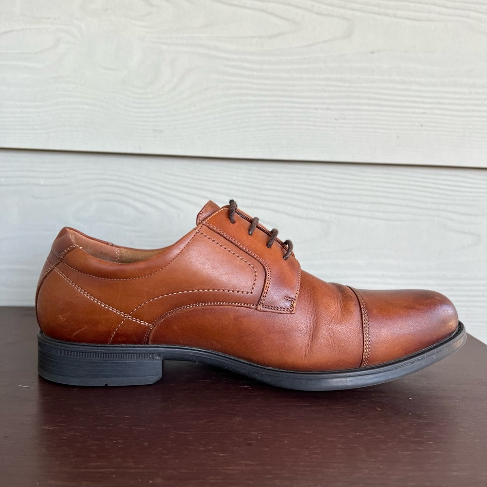 Florsheim Comfort Tech Ortholite Brown Leather Cap Toe Oxford  Mens Shoes 9.5 D